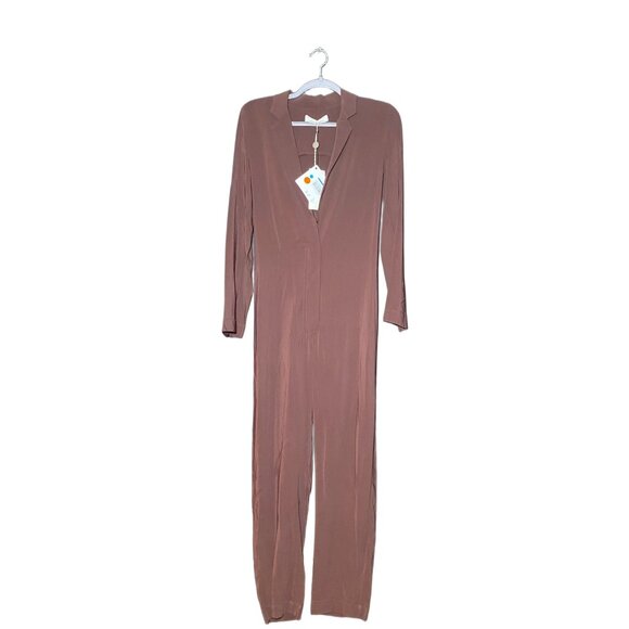 LIVIANA CONTI Brown Long‎ Sleeve Womens Jumpsuit US sz 8 EU SZ 40 NWT - Picture 1 of 2